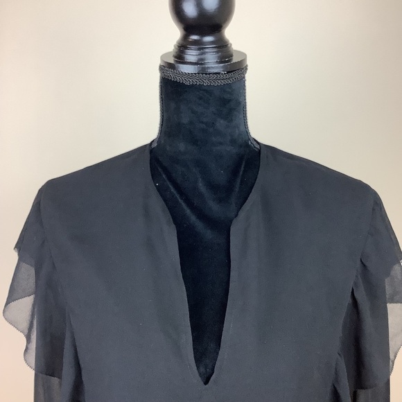 ARITZIA WILFRED CHIFFON SHEER BLACK BLOUSE - Picture 4 of 9